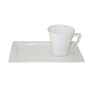 Taza de té con plato de porcelana rectangular 180 cc – OXFORD