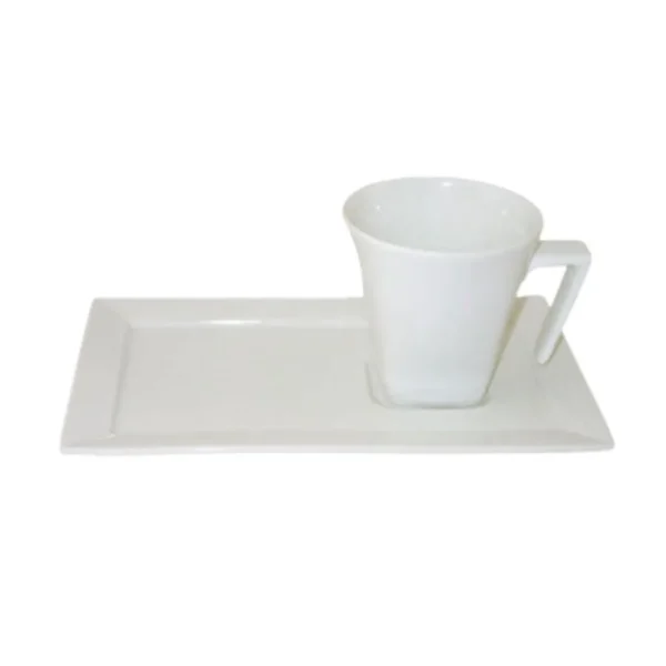 Taza de té con plato de porcelana rectangular 180 cc – OXFORD