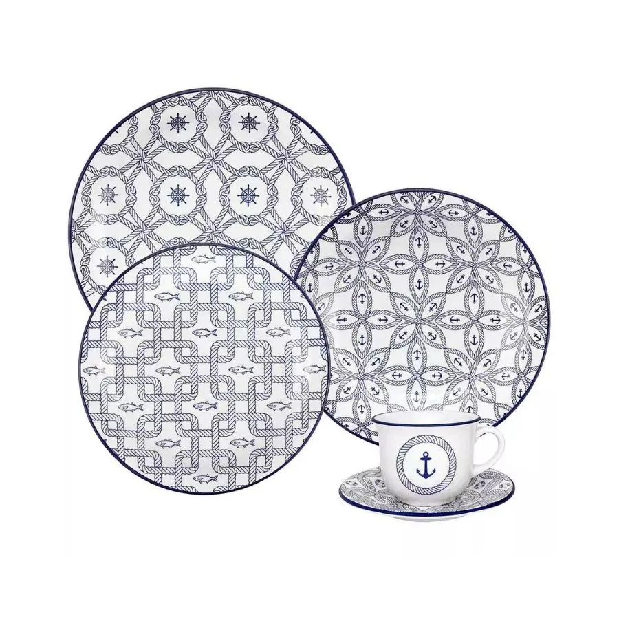 Set de vajilla cerámica Náutico 30 piezas – OXFORD