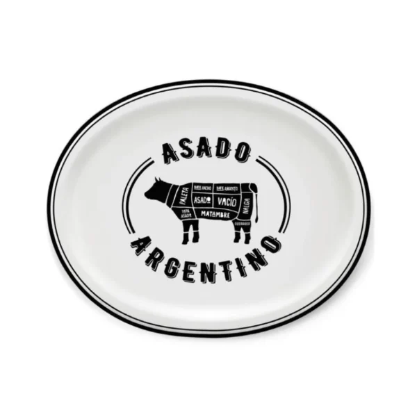 Plato oval de porcelana Asado argentino 30,5 x 24 cm – OXFORD