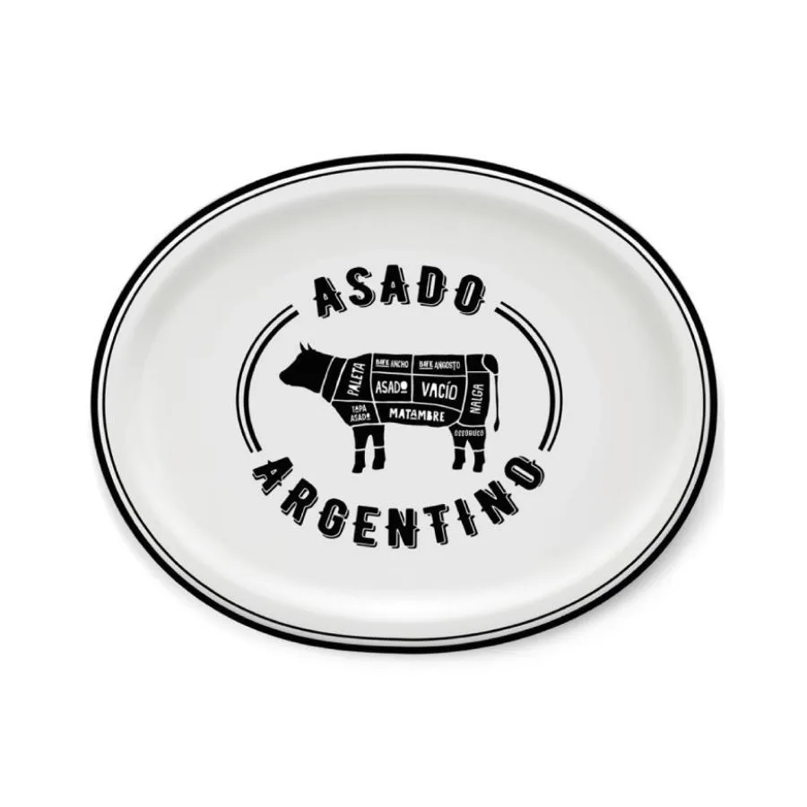 Plato oval de porcelana Asado argentino 30,5 x 24 cm – OXFORD