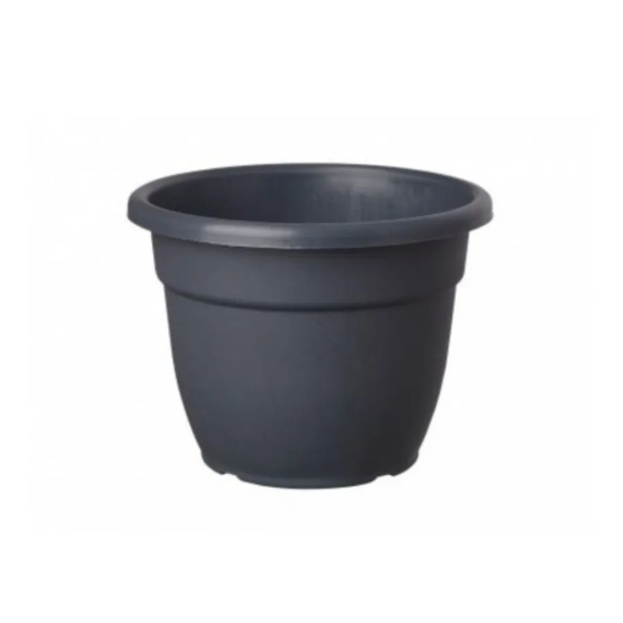 Maceta plástica redonda gris azabache 25 cm – GEMPLAST