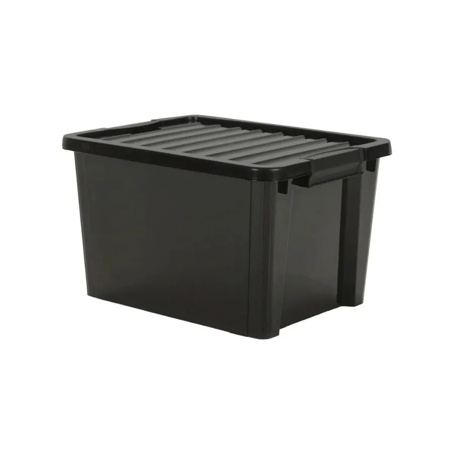 CAJA PLAST G "LIFE BOX" 30L NEGRA C/RUEDA