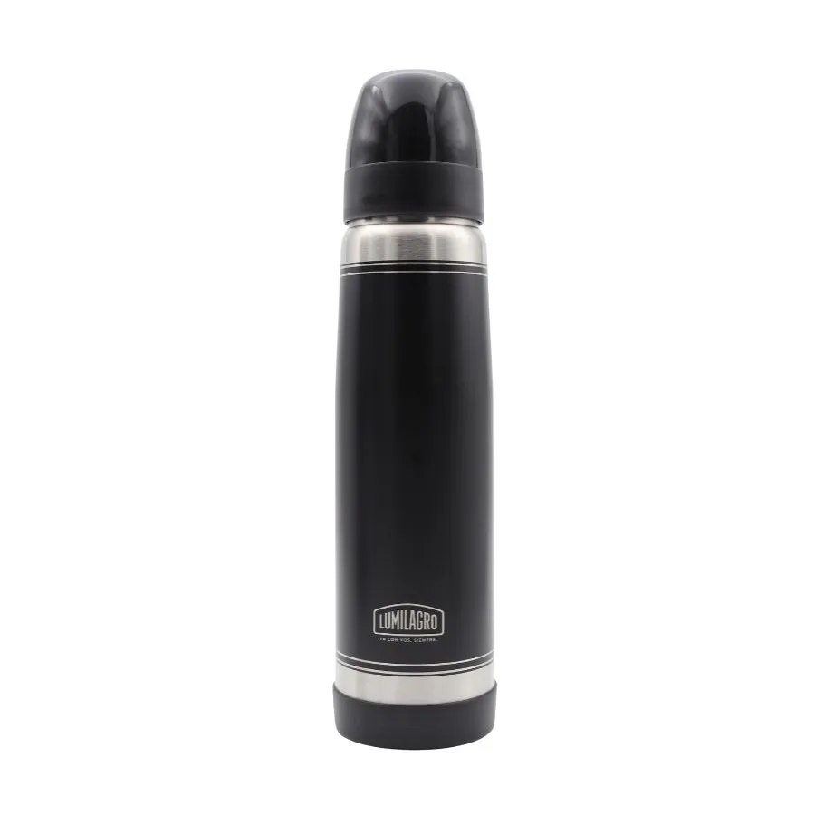 Termo de acero inoxidable Luminox negro 1 L – LUMILAGRO