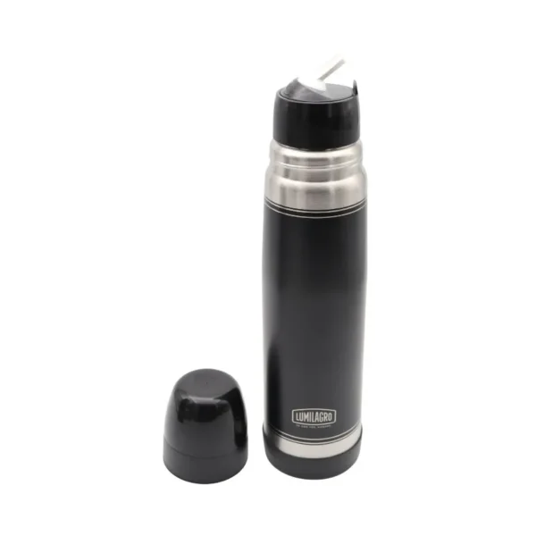 Termo de acero inoxidable Luminox negro 1 L – LUMILAGRO
