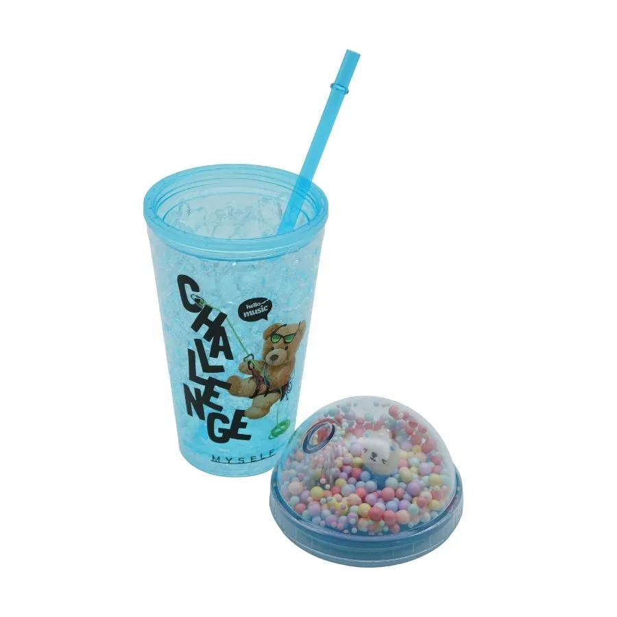 VASO ACRIL DOBLE "FROZEN" c/SORB CEL
