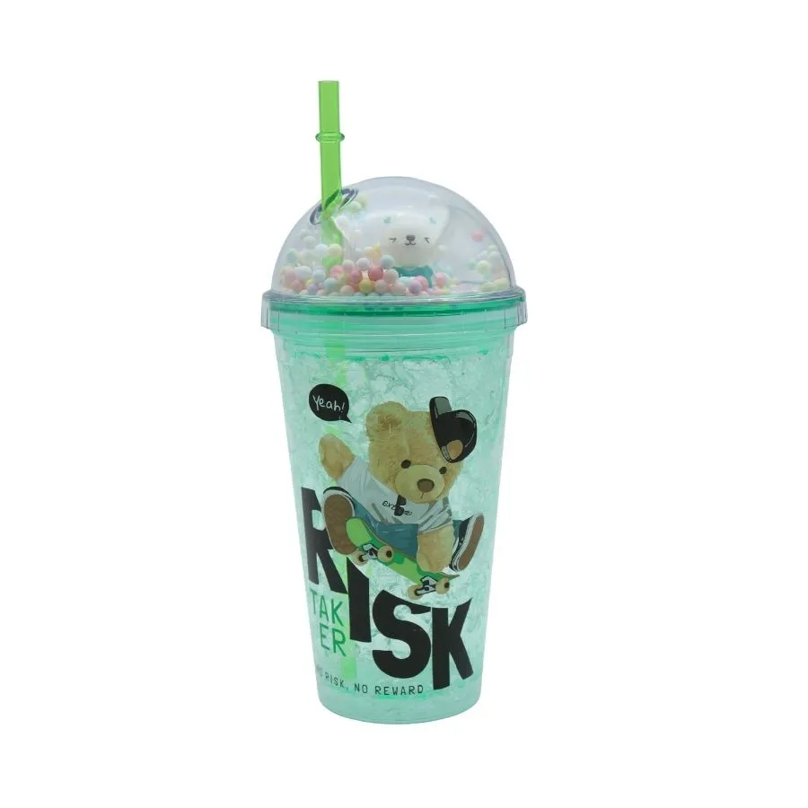 VASO ACRIL DOBLE "FROZEN" c/SORBETE VERDE