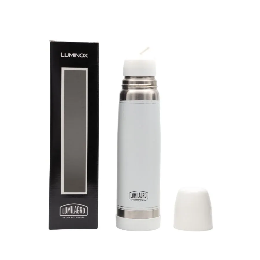 Termo de acero inoxidable Luminox blanco 1 L – LUMILAGRO