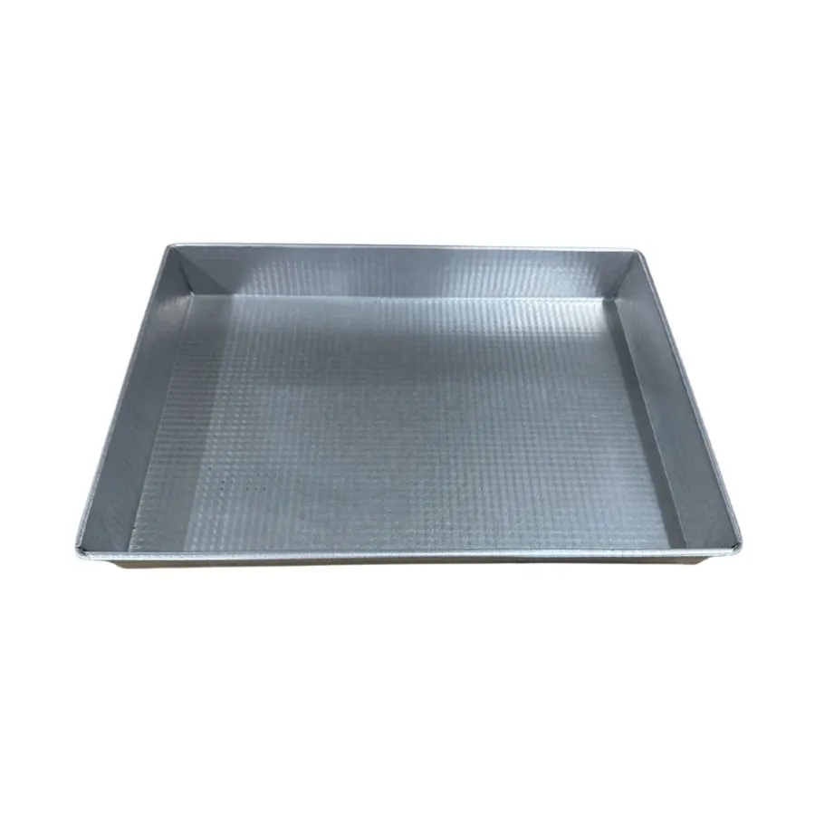 Asadera plegada de acero aluminizado 38 x 28 cm - EL SIGLO