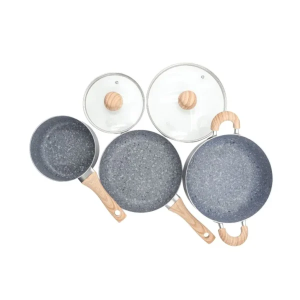 Batería de cocina antiadherente 5 piezas Granito – HUDSON