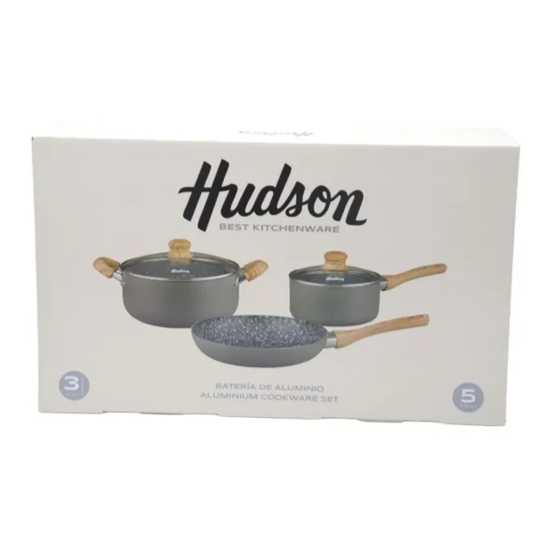 Batería de cocina antiadherente 5 piezas Granito – HUDSON