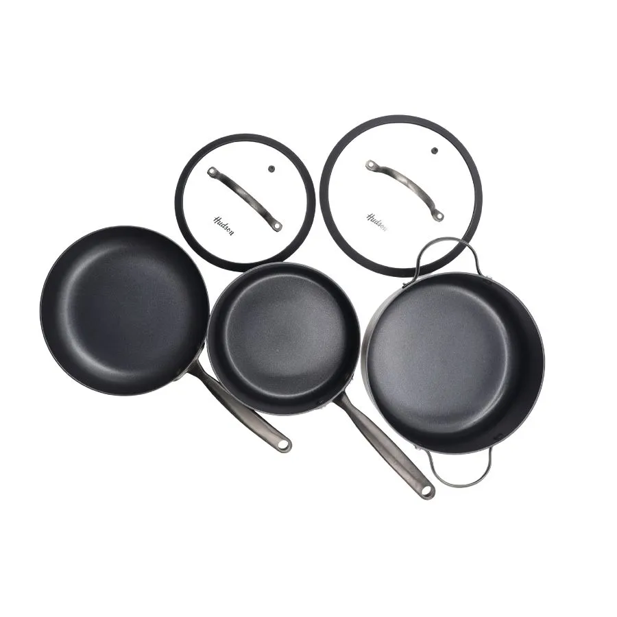 Batería de cocina antiadherente 5 piezas Total Black – HUDSON