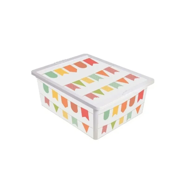 CAJA PLAST ORG 17 L c/TAPA "BANDERINES"