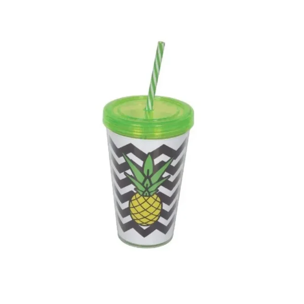 VASO ACRIL DOBLE "SAO" c/SORBETE ANANA
