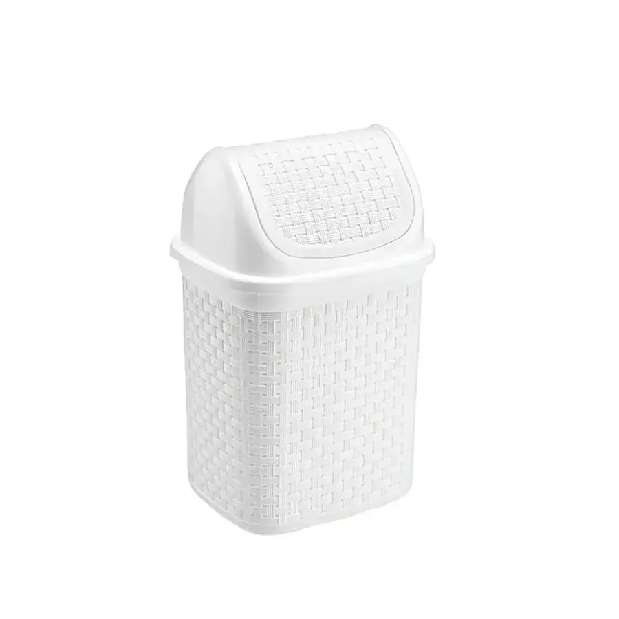 Cesto residuos vaivén ratán 4,5 L blanco – NITRON