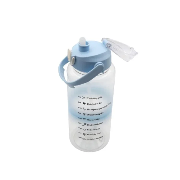 Botella motivacional azul degradé 2 L