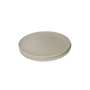 Set platos playos plásticos Premium grises x 4