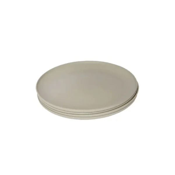 Set platos playos plásticos Premium grises x 4