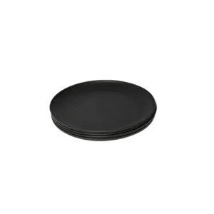 Set platos postre plásticos Premium negros x 4