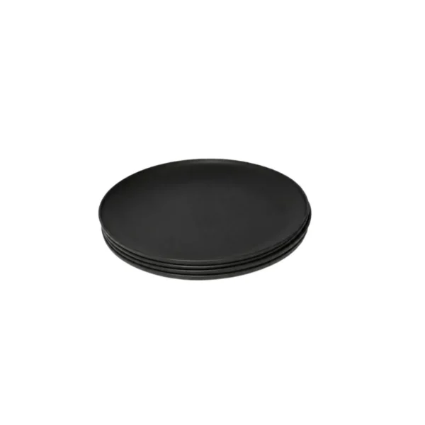 Set platos postre plásticos Premium negros x 4