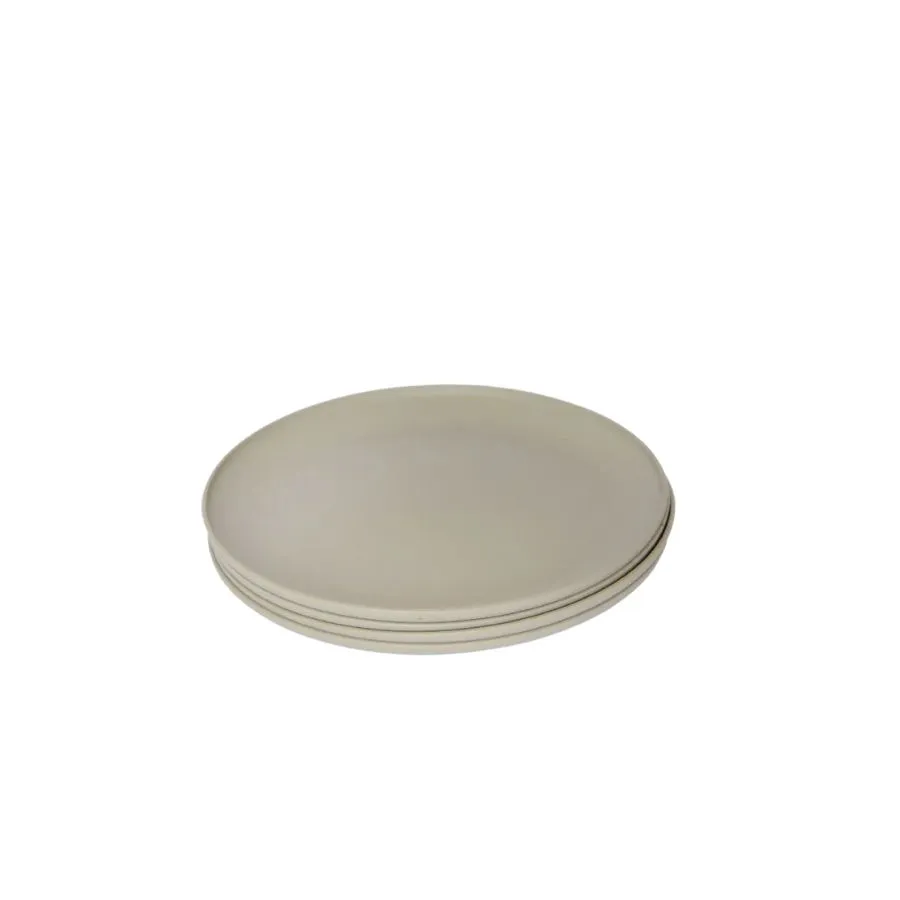 Set platos postre plásticos Premium grises x 4