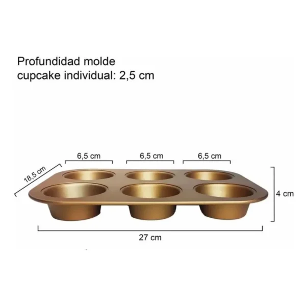 Molde para muffins antiadherente Cobre x 6 – JOVIFEL