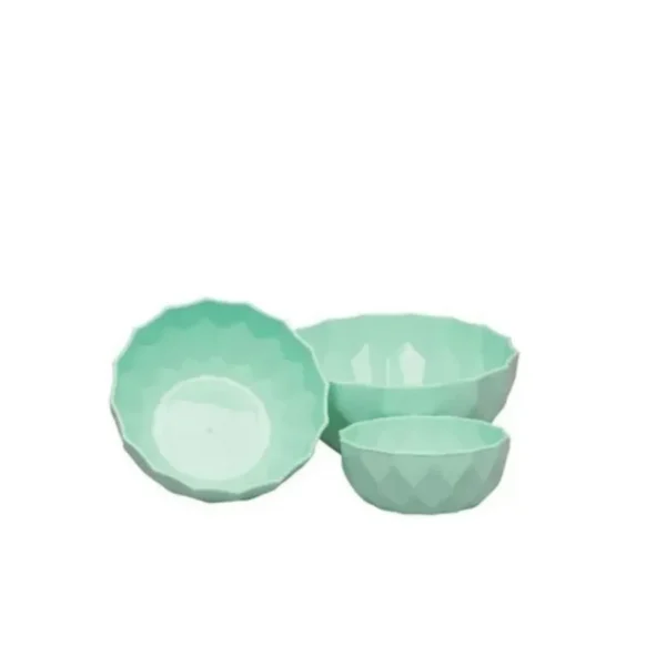 Set bowls plásticos facetados con tapa x 3 – CLIKER