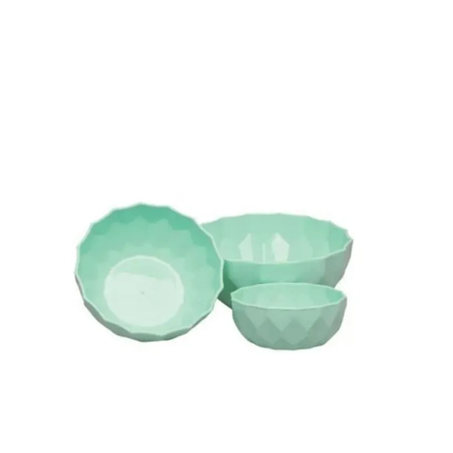 Set bowls plásticos facetados con tapa x 3 – CLIKER