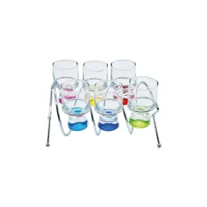 Juego licor vidrio x 6 con soporte metal