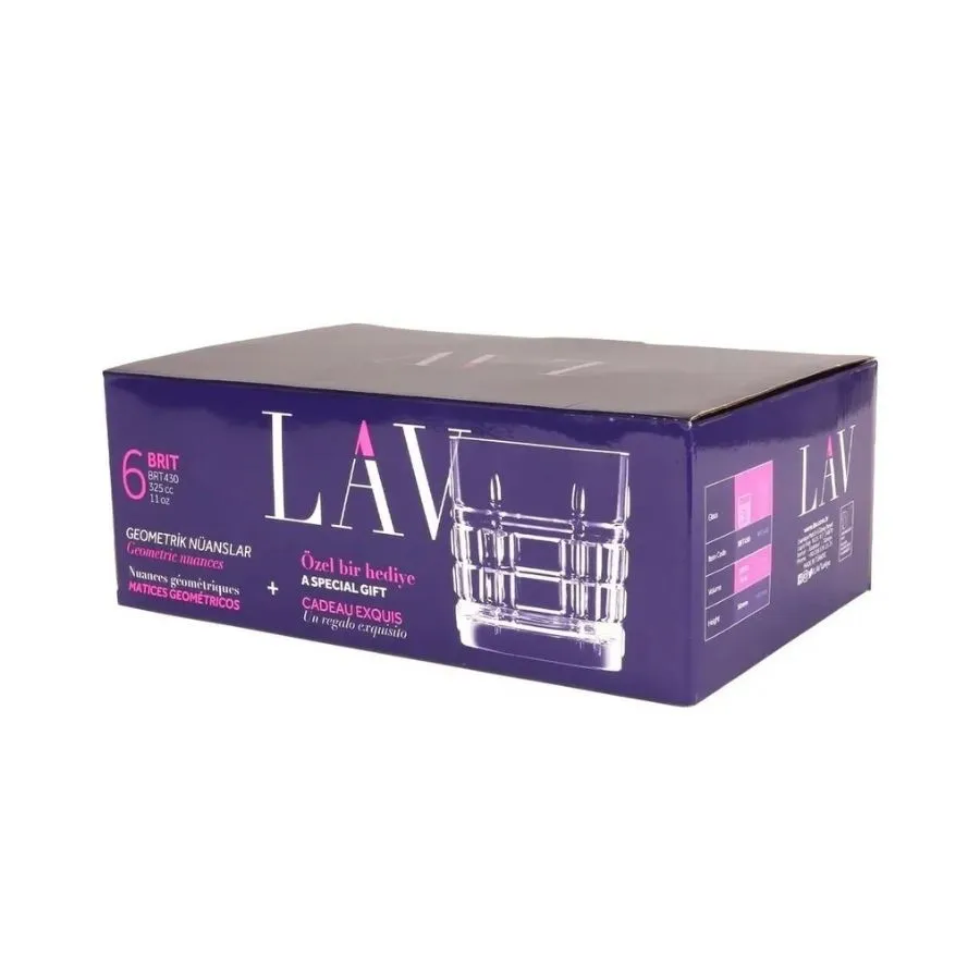EST 6 VASOS LAV-BRIT WHISKY 325 CC