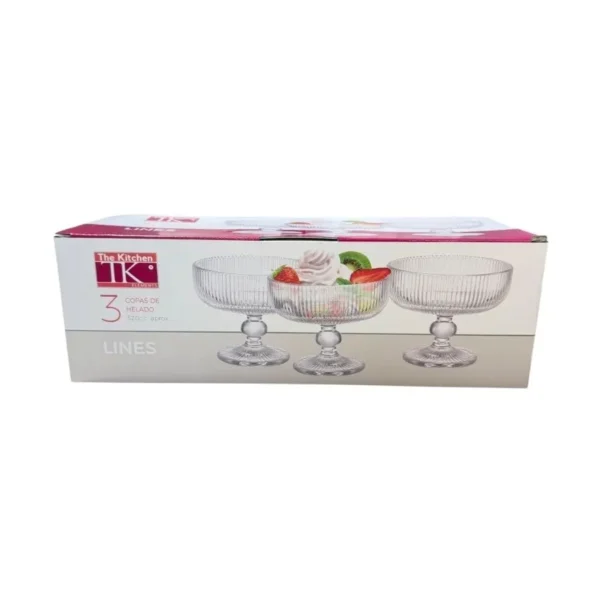 Set copas helado Lines x 3 320 cc – THE KITCHEN