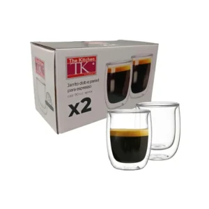Set jarritos Espresso doble pared x 2 90 cc
