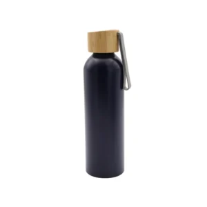 Botella de aluminio 650 cc con tapa bambú