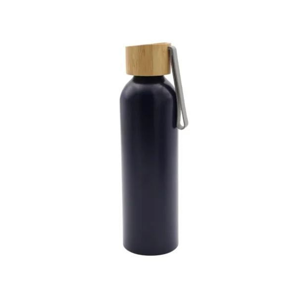 Botella de aluminio 650 cc con tapa bambú
