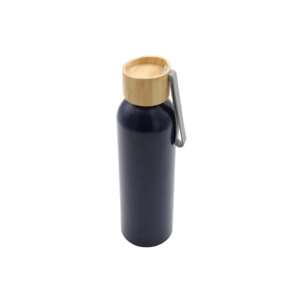 Botella de aluminio 650 cc con tapa bambú