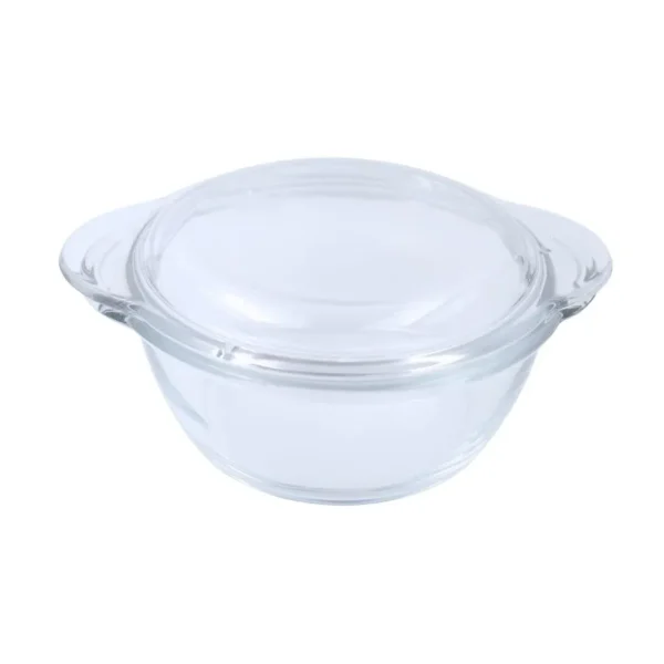 Cacerola de vidrio redonda con tapa 1 L – SEMPRE