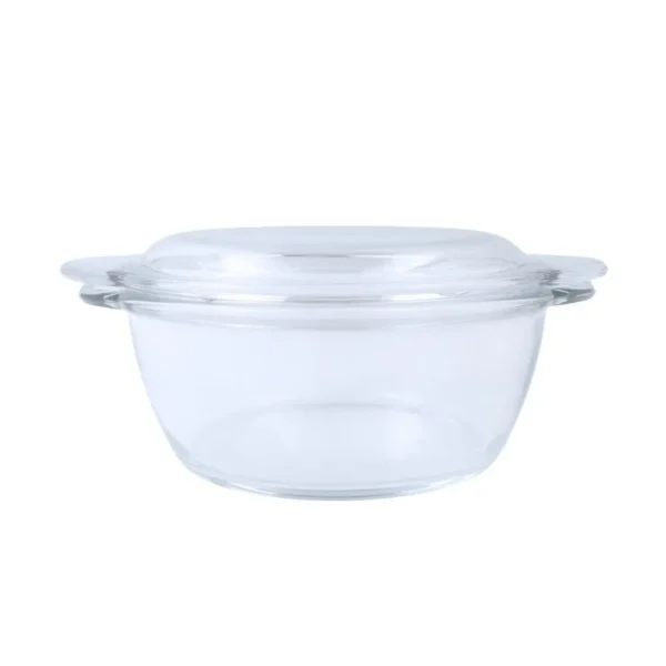 Cacerola de vidrio redonda con tapa 1 L – SEMPRE