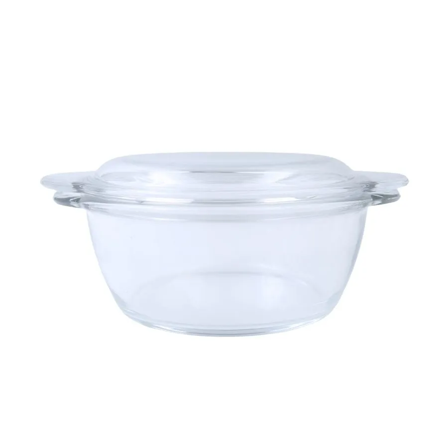 Cacerola de vidrio redonda con tapa 1 L – SEMPRE