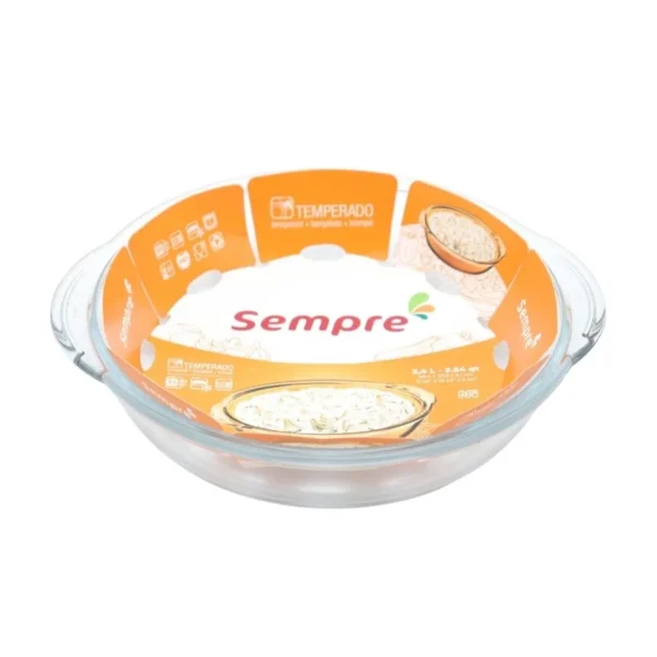 Asadera de vidrio redonda 30,4 cm – SEMPRE