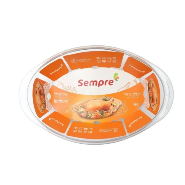 Asadera de vidrio oval 35,5 x 22,5 cm – SEMPRE