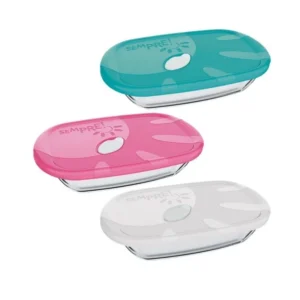 Asadera de vidrio rectangular con tapa 29 x 18,4 cm – SEMPRE