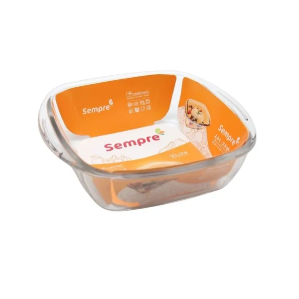 Asadera de vidrio cuadrada 16 x 16 cm – SEMPRE