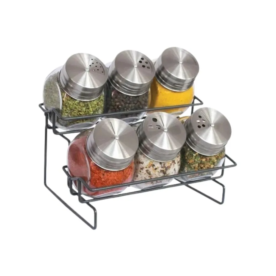 Especiero de vidrio x 6 con base recta doble – HUDSON