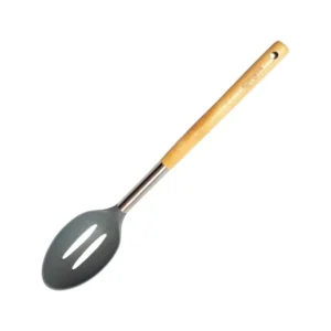 Cuchara ranurada de nylon con mango de madera – HUDSON