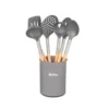 Set 6 utensilios gris mango madera - HUDSON