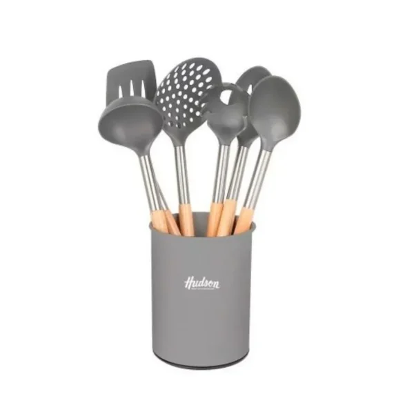 Set de utensilios de nylon x 6 con mango de madera – HUDSON