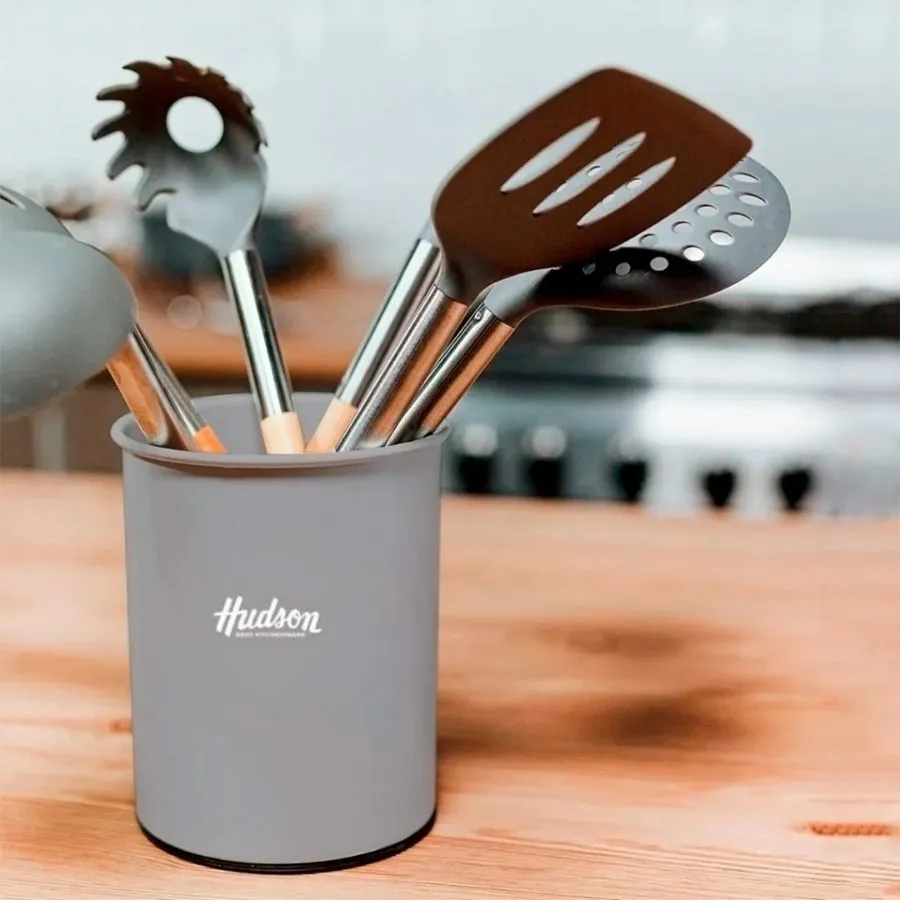 Set de utensilios de nylon x 6 con mango de madera – HUDSON