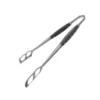 Pinza para parrilla de acero inoxidable con mango de madera