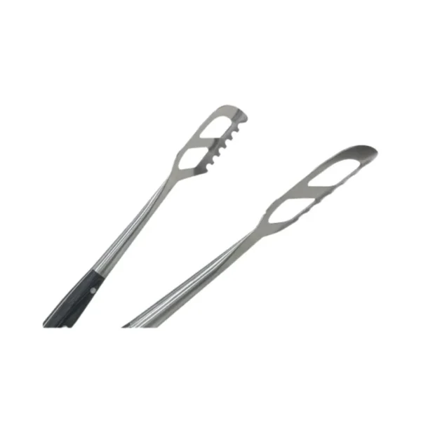 Pinza para parrilla de acero inoxidable con mango de madera – HUDSON