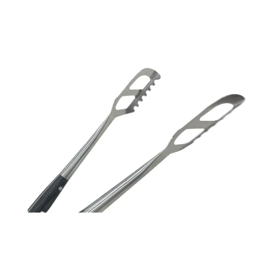 Pinza para parrilla de acero inoxidable con mango de madera – HUDSON